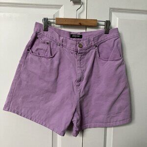 Vintage Bonjour Jean Shorts Womens Purple High Waist Festival Summer